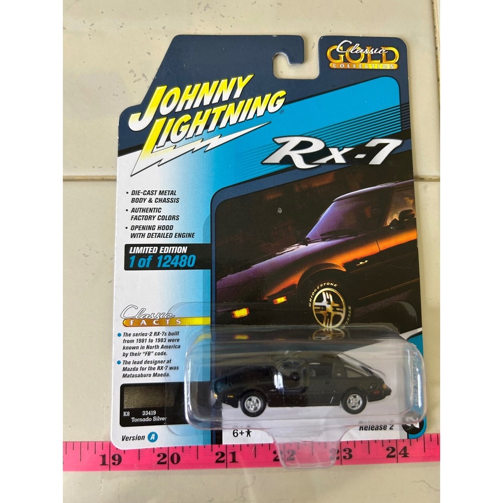 Johnny Lightning Rx-7 Tornado Silver Classic Gold Collection Die-Cast Car‎